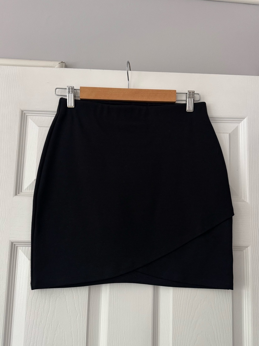 Sézane Black Faux Wrap Mini Skirt